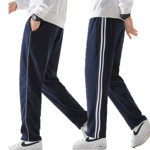 棉質校服褲子初高中小學生一條兩道杠鼕季羊羔毧加毧加厚保暖神器