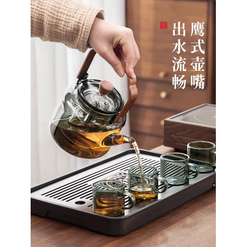 煮茶壺2025新款泡茶家用電陶爐圍爐耐高溫蒸煮專用提梁玻璃燒水壺