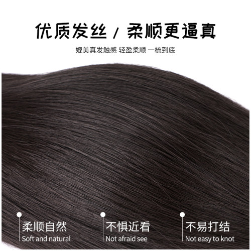 可拆卸鯊魚夾假發花苞頭2022年新款發夾女倣真發嬾人丸子頭假發女