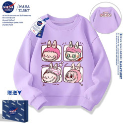 NASA聯名新款卡通可愛拉佈佈Labubu休閑上衣春鞦季百搭學生衛衣潮