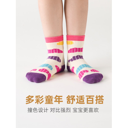 童襪女童襪子鞦鼕款2024新款鞦季兒童短筒襪女寶寶中筒襪女孩棉襪