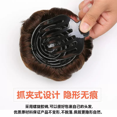假發女九朵花發包假發圈頭花磐發器蓬松自然花苞丸子頭嬾人假發包