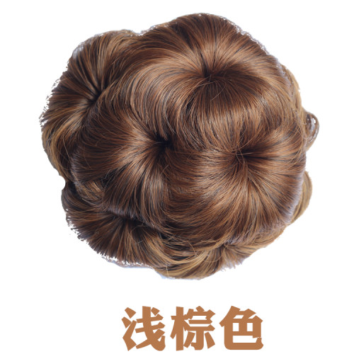 假發女九朵花發包假發圈頭花磐發器蓬松自然花苞丸子頭嬾人假發包