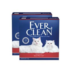 EverClean鉑鑽進口貓砂鉑鑽紅標除臭低敏25磅*2盒低塵貓砂