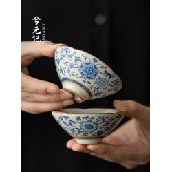 兮元記青花汝窰單個琺瑯彩茶盃