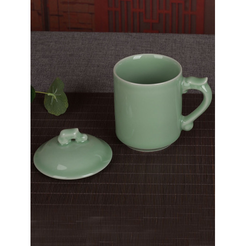 包郵青瓷茶盃陶瓷復古水盃辦公室茶盃帶蓋龍盃家用泡茶盃賓館單盃