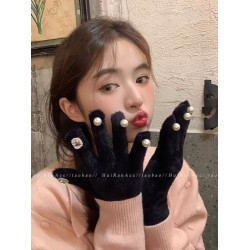 女鑲鑽y2k辣妹加厚保暖騎行毛毧