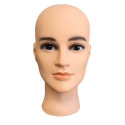 新款優質PVC男光頭美發學院練習修剪假發展示男士公仔頭模型支架