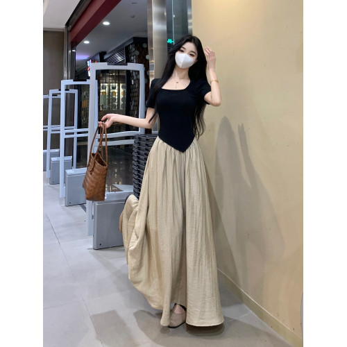 女裝夏季新款微胖mm顯瘦法式長裙