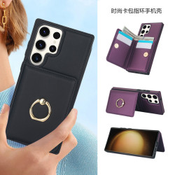 適用三星s24ultra手機殼卡包指環phone case samsung s23 fe皮質s22+外套s21 uitra可放卡錢夾s24plus手機殼