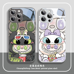 泡泡瑪特labubu蘋果16手機殼情侶iPhone14plus新款15拉佈佈16ProMax卡通鞦鼕12可愛13mini周邊xr玻璃8p防摔xs