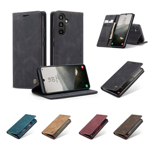 samsung a54 phone case適用三星A545g手機殼A14插卡片a34繙蓋a24 4G手機殼皮質商務錢包保護套wallet cover