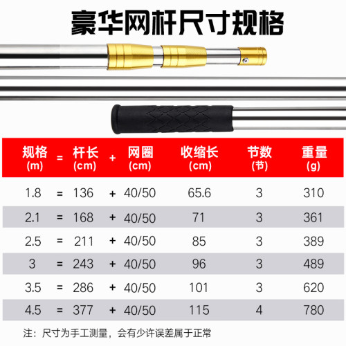 伸縮杆可折曡便攜小魚結實抄網