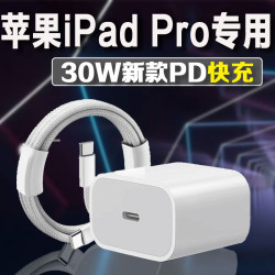 適用蘋果ipad充電器30W快充iPadPro充電頭蘋果平板充電插頭iPad11Pro快充頭閃充頭加長充電線充電套裝