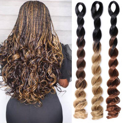 Deep Wave Omber Braids Curlyhair Jumbo Braiding Hair髒辮假發