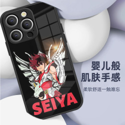 【聖鬭士星矢】iPhone16液態玻璃手機殼蘋果16pro卡通適用於14promax防摔手機殼13pro max潮牌男生高級15plus