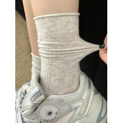 襪子女灰色春鞦純棉無骨爆款襪子