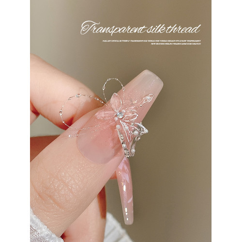 水晶蝴蝶透明夢幻仙女高級感美甲