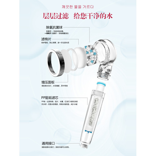 過濾花灑噴頭淨水增壓維C除氯過濾器淋浴套裝加壓軟水美膚ACF淋浴
