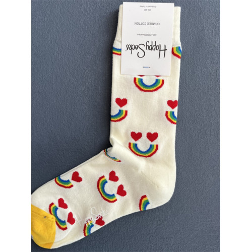 happysocks新款爆款女中筒襪四季純棉瑞典網紅外穿百搭情侶款潮襪