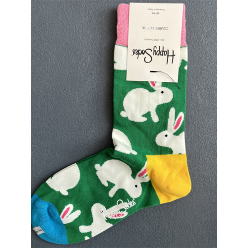 happysocks新款爆款女中筒襪四季純棉瑞典網紅外穿百搭情侶款潮襪