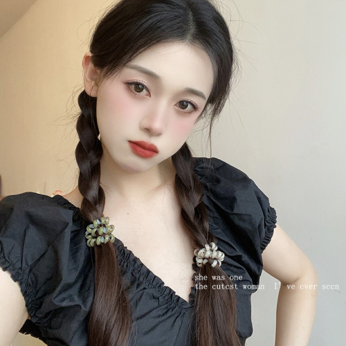 果凍色電話線發圈高彈力耐用簡約紥頭繩女時尚高馬尾發繩皮筋頭飾