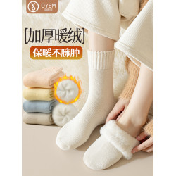 襪子女加毧保暖居家睡眠鼕天襪子