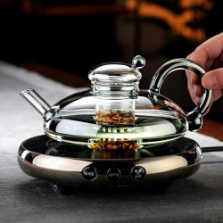 電陶爐煮茶器鼠壺2024新款高档茶水分離泡茶盃加厚玻璃圍爐煮茶