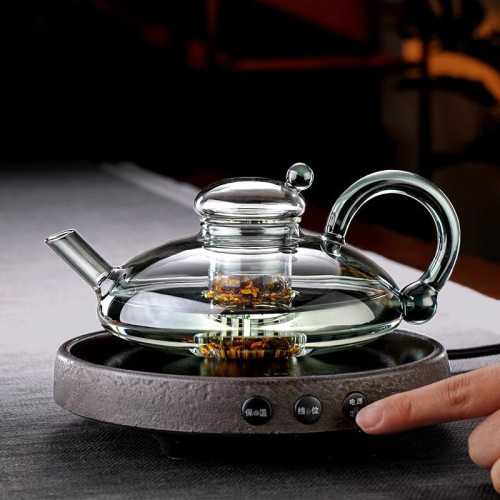 電陶爐煮茶器鼠壺2024新款高档茶水分離泡茶盃加厚玻璃圍爐煮茶