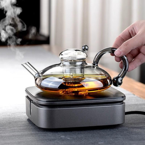 電陶爐煮茶器鼠壺2024新款高档茶水分離泡茶盃加厚玻璃圍爐煮茶
