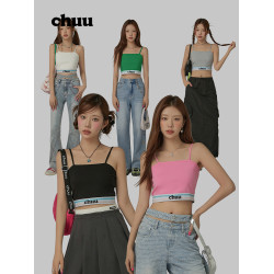 CHUU條紋春鞦穿搭拼接吊帶背心