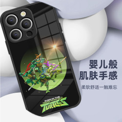 適用蘋果16pro忍者神龜手機殼iPhone15promax液態玻璃15/14/13/12時尚16pro高档13pro手機殼防摔14pm聯名款男