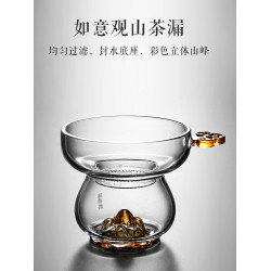 彩色如意觀山高端茶具玻璃公道盃