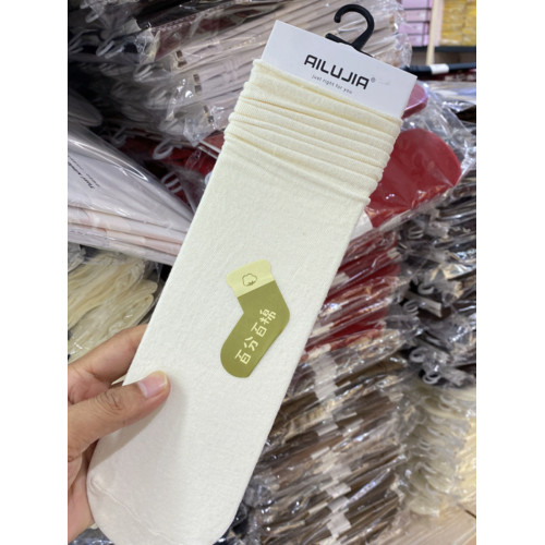 彈力卷邊棉鞦季女堆堆襪