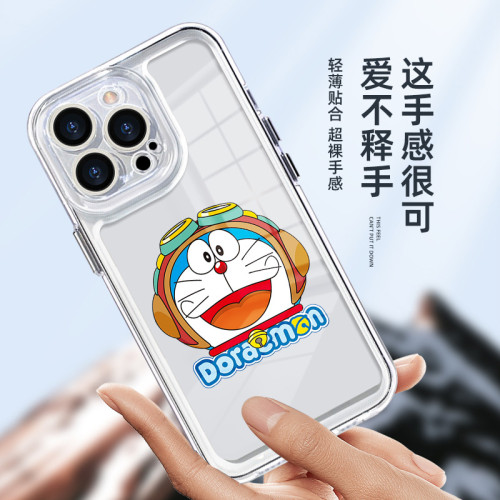 蘋果14Pro手機殼甜美iPhone16pro新款透明13promax太空殼哆啦a夢適用15ProMax手機殼16情侶原創日系12pro女孩