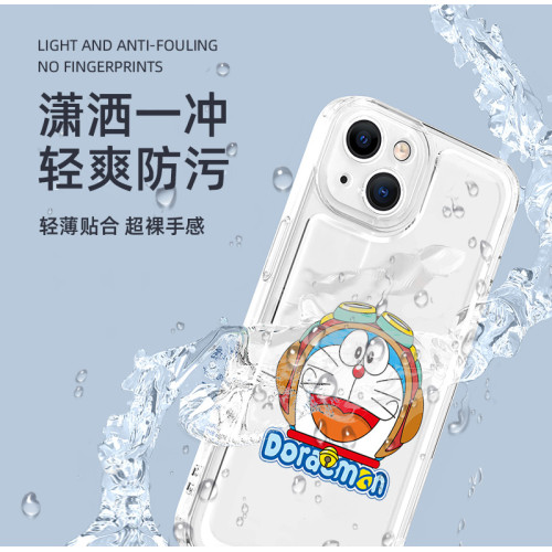 蘋果14Pro手機殼甜美iPhone16pro新款透明13promax太空殼哆啦a夢適用15ProMax手機殼16情侶原創日系12pro女孩
