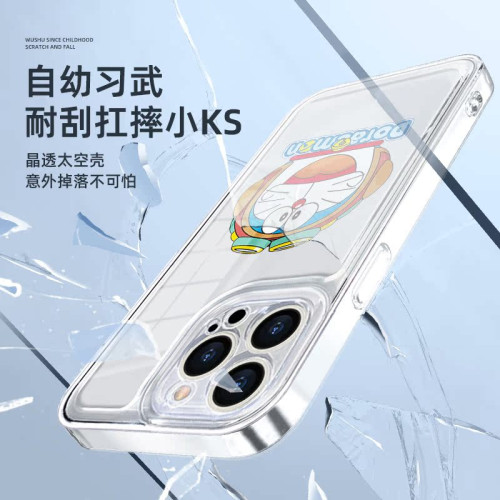 蘋果14Pro手機殼甜美iPhone16pro新款透明13promax太空殼哆啦a夢適用15ProMax手機殼16情侶原創日系12pro女孩