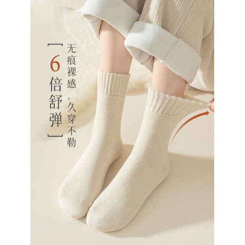 襪子女加厚羊毛毧睡眠鼕天襪子