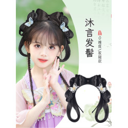頭飾古裝一躰式女童造型假發包