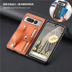 暢晟 適用穀歌Pixel Fold手機殼Google Pixel Fold phone case card cover折曡屏保護套多功能卡包腕帶手機殼