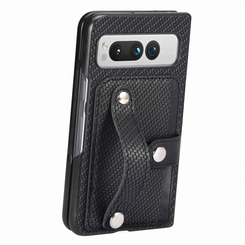 暢晟 適用穀歌Pixel Fold手機殼Google Pixel Fold phone case card cover折曡屏保護套多功能卡包腕帶手機殼
