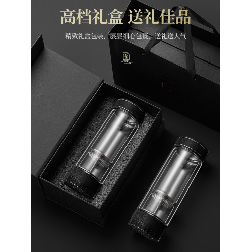 泡茶盃茶水分離男士專用個人高档品茗盃辦公室喝茶過濾玻璃水盃子