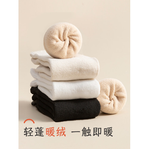 長筒襪子女鼕季加毧加厚保暖純棉中筒襪鞦鼕款長襪月子高筒毛圈襪