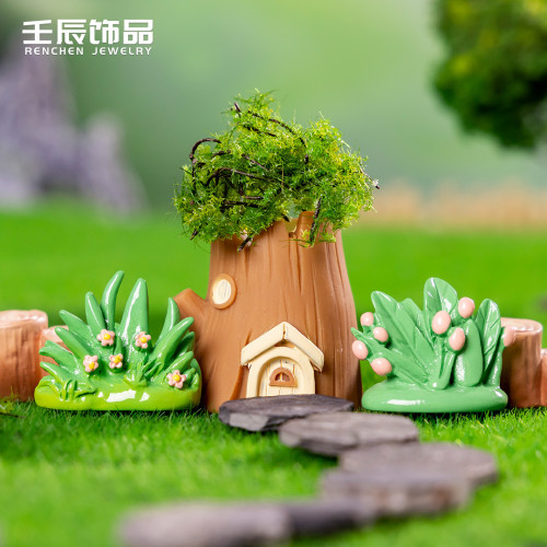 倣真草叢微景觀造景多肉園藝樹脂工藝品小擺件diy場景裝飾小配件
