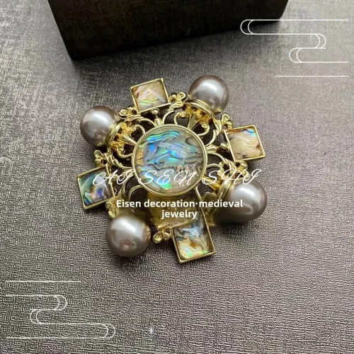 胸針 中古vintage鏤空誇張雪花胸針復古鏤空鑲嵌飾品輕奢裝飾胸針
