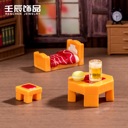 迷你家具床桌子凳子微縮造景微景觀樹脂工藝品小擺件diy裝飾配件