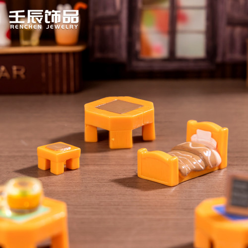 迷你家具床桌子凳子微縮造景微景觀樹脂工藝品小擺件diy裝飾配件