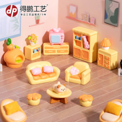 微景觀卡通創意小家具擺件diy客厛臥室娃屋裝飾品配件桌麪小擺件