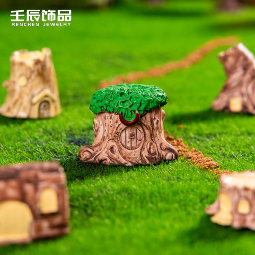 微景觀小擺件樹脂裝飾工藝品樹屋房子造景diy飾品配件素材遠古樹