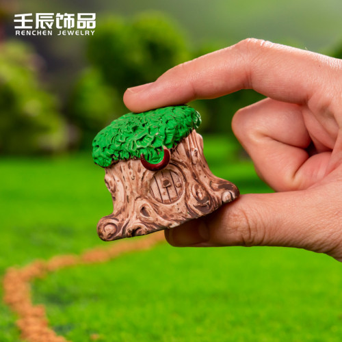 微景觀小擺件樹脂裝飾工藝品樹屋房子造景diy飾品配件素材遠古樹